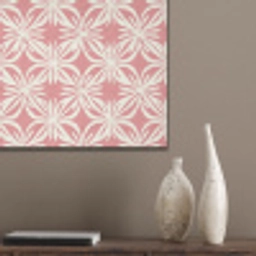 Roze - Bloemenmotief - Wit - Modern PET vilt klein 837 -sfeer6_closeup