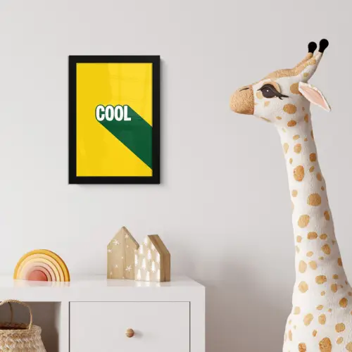 Cool - Geel - Groen fotolijst zwart zonder passe partout klein -usfeer4_kinderkamer