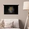 Tijger - Wilde dieren - Portret - Zwart - Dieren Wandkleed katoen klein -sfeer4