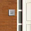RVS - Metaal - Modern Naambord geborsteld aluminium Vierkant middel sfeer3-S