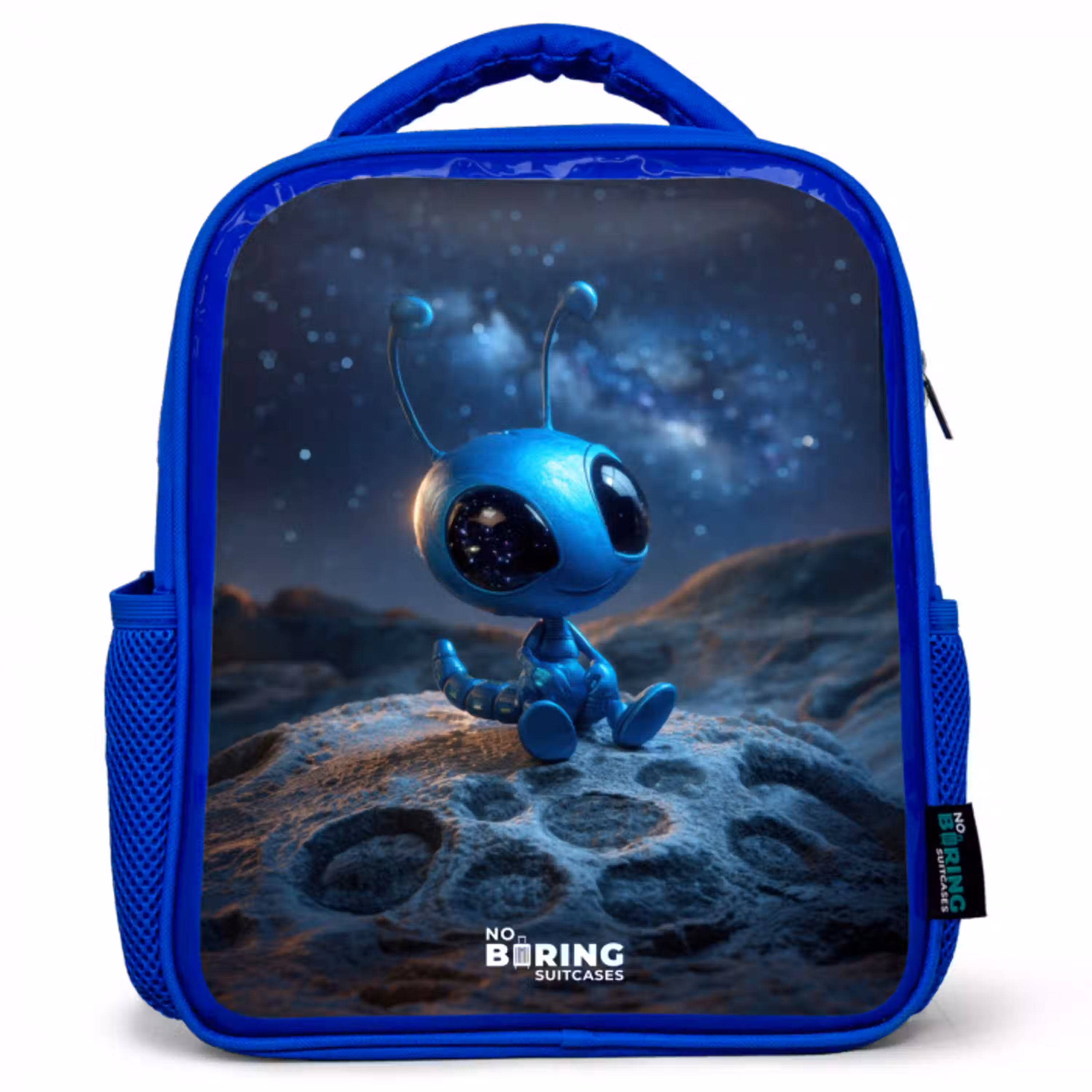 Blauw buitenaards wezentje onder sterrenhemel Kinderrugzak - Blauw middel -3d
