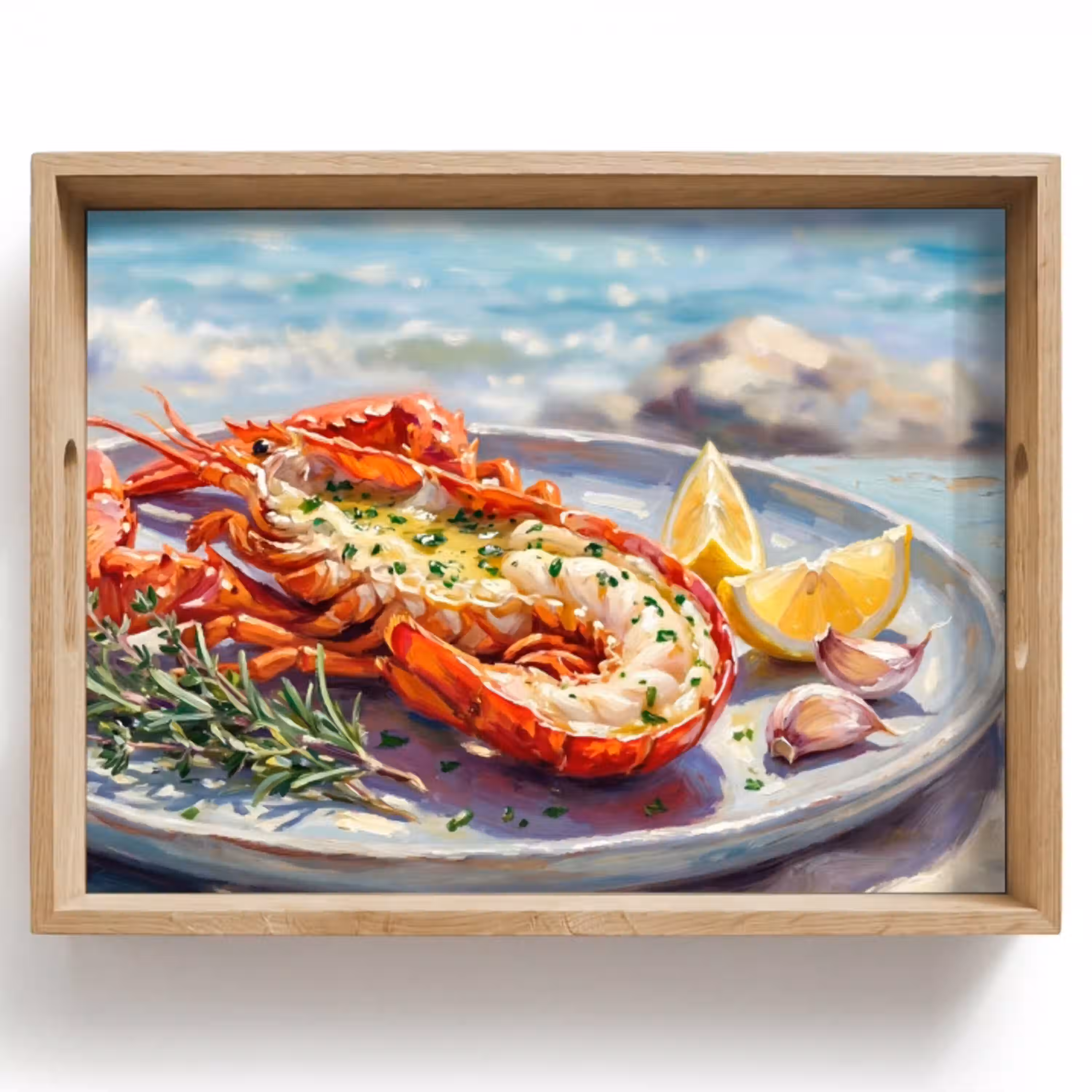 Eten - Zee - Kust - Modern - Blauw Dienblad Rechthoek middel -z3d_shopping