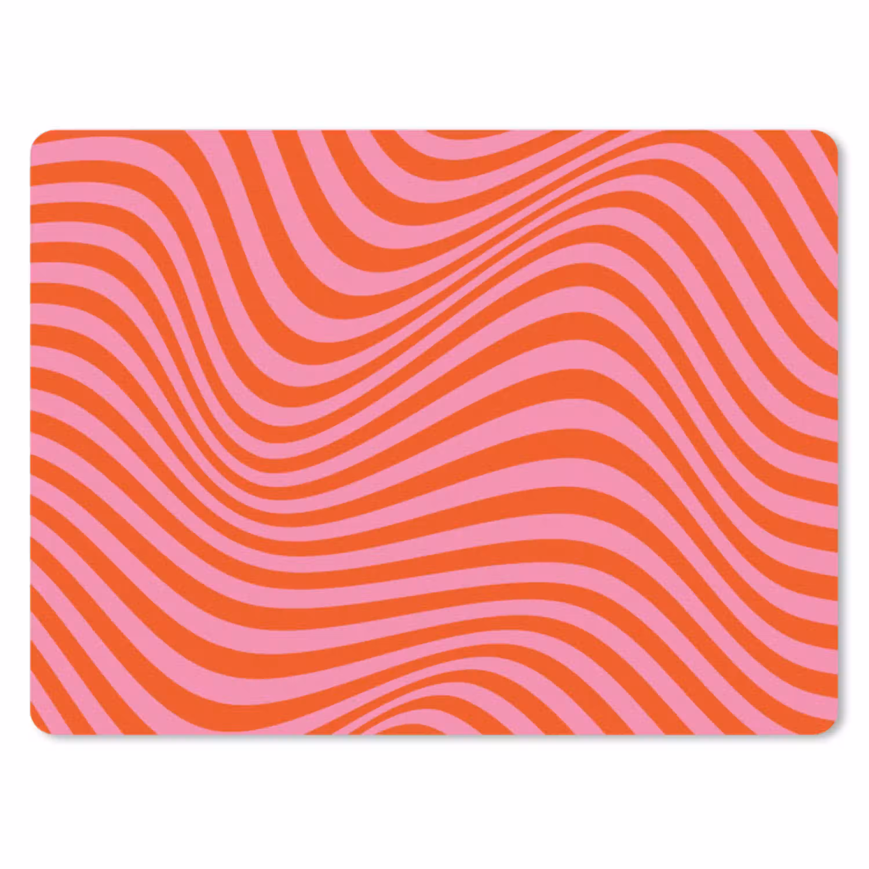 Golvend patroon - Rood - Roze - Lijnen muismat rubber klein -3d
