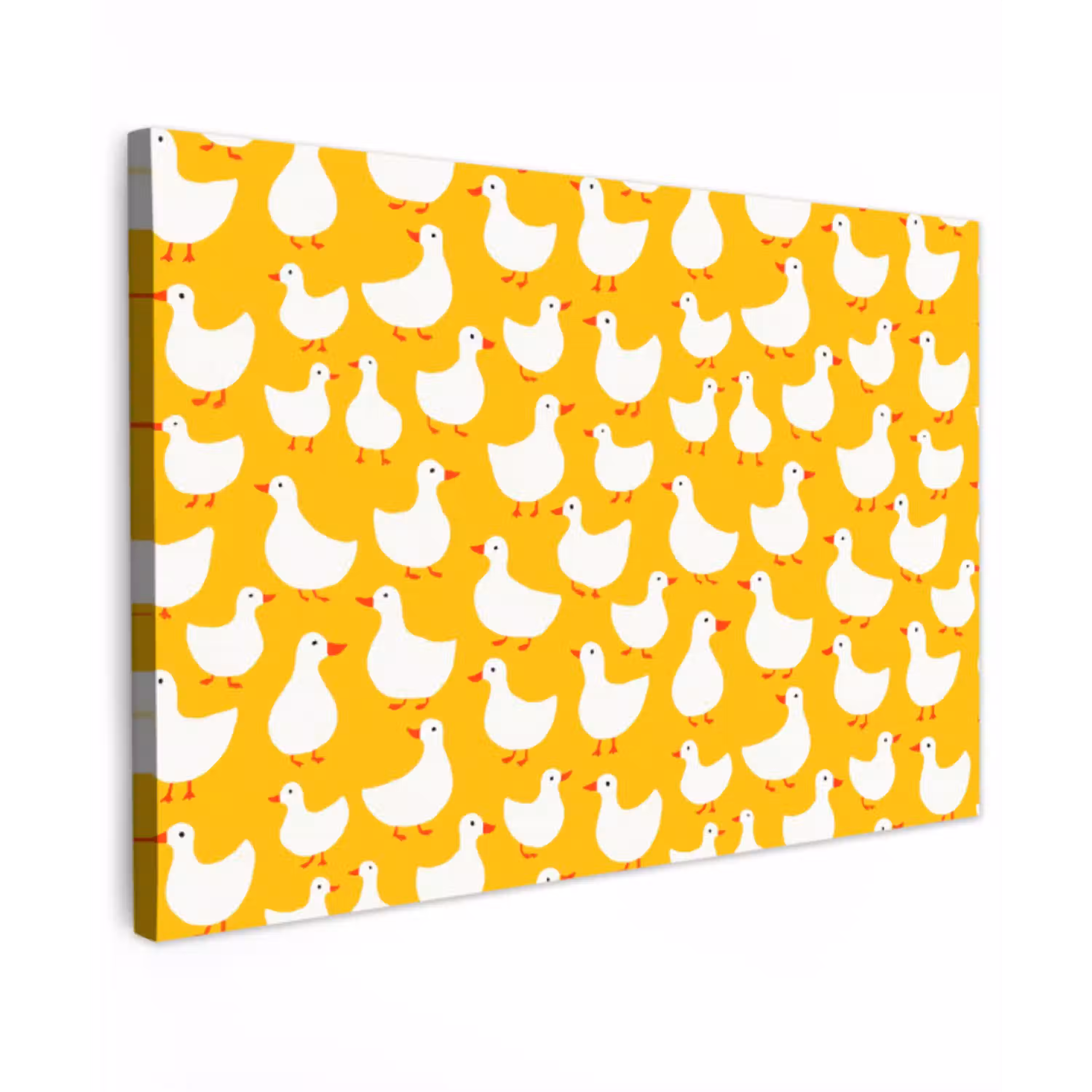Eendjes - Patroon - Geel canvas 2cm klein 34 -z3d