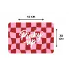 Pinky up - Geblokt - Bordeauxrood Placemat vinyl groot -specs