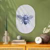 Bij - Modern - Delfts - Blauw Wandcirkel Ovaal Forex klein -sfeer2