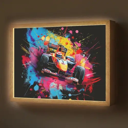 Graffiti - Sport - Auto - Formule 1 - Autosport Light Box met batterij (Wandlamp) middel -z3d_website