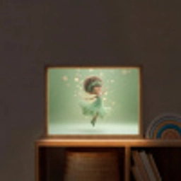 Fee - Groen - Sprookje - Sterren Light Box met batterij (Wandlamp kind) middel -sfeer1_kind