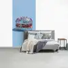 Glitters - Hamburger - Blauw fotobehang vinyl groot -slaapkamer