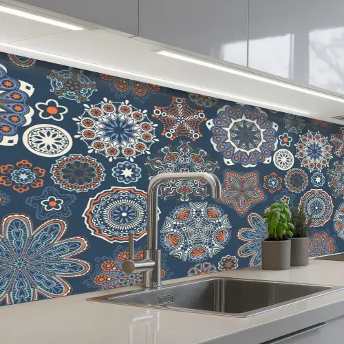 Patronen - Ornament - Versiering keuken achterwand 2 middel 871 -3d_schuin