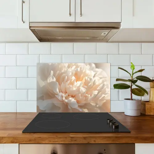 Close up - Pioenroos - Lichtroze keuken achterwand spatscherm klein -sfeer2