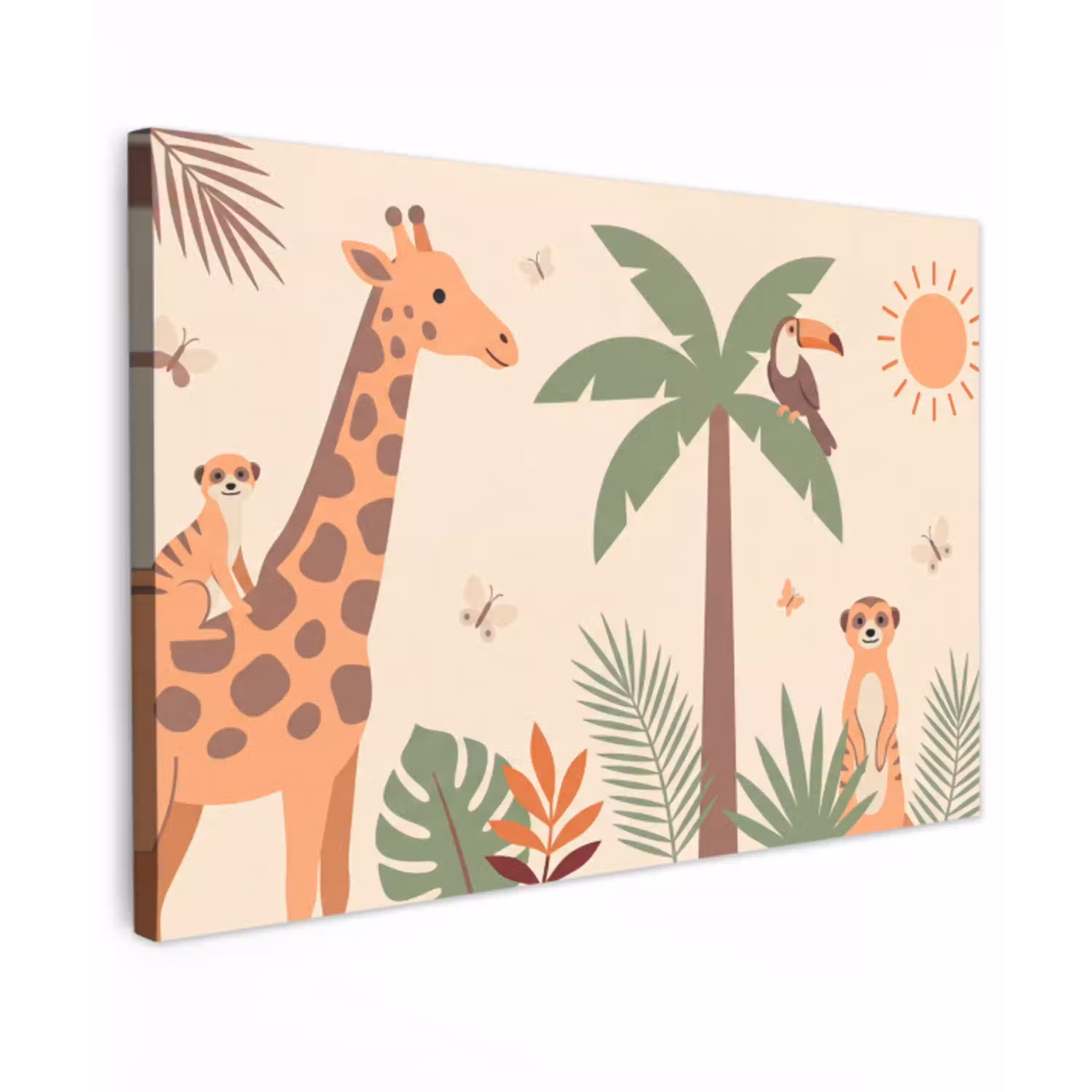Dieren - Tropisch - Safari - Kleurrijk Tuinposter op houten frame 2 cm dik klein -3d