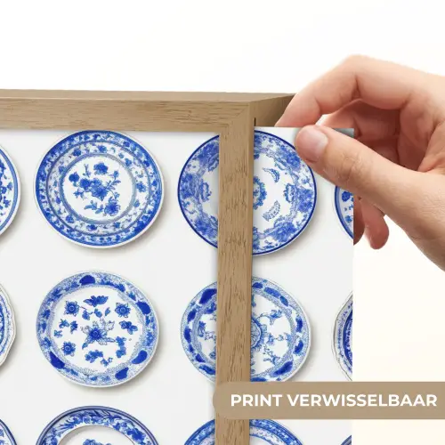 Borden - Bloemen - Patroon - Blauw Light Box met batterij (Wandlamp) middel 907 -USP_websiteprintNL