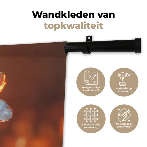 Glazen - Bloem - Zonlicht Wandkleed katoen klein -sfeer2