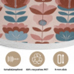 Vintage - Motief - Kleurrijk Akoestische PET Vilt - Rond klein 838 -closeup_DE