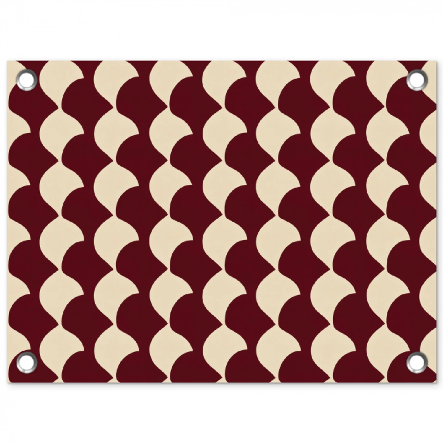 Rood - Tegelpatroon - Crème tuinposter los doek klein 239 -3d
