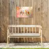 Vogels - Tak - Quote - Roze Tuinposter op houten frame 2 cm dik klein -sfeer4