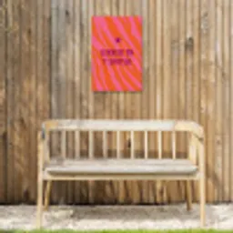 Quote - Zomer - Roze Tuinposter op houten frame 2 cm dik klein -sfeer4