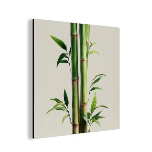 Bamboestengels - Sierlijk - Groen aluminium wit klein -3d