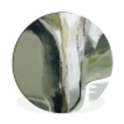 Natuur - Abstract - Groen - Penseelstreken Wandcirkel aluminium klein -3d