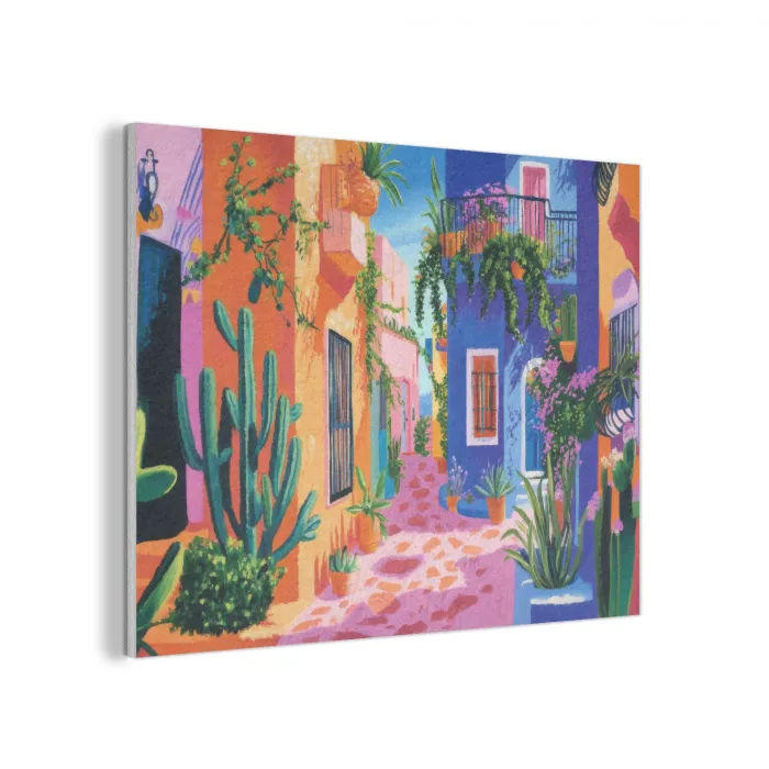 Geel - Blauw - Oranje - Huis PET vilt klein -3d