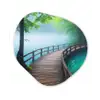 Brug - Water - Rivier - Bos Wandcirkel Organisch Plexiglas middel -3d