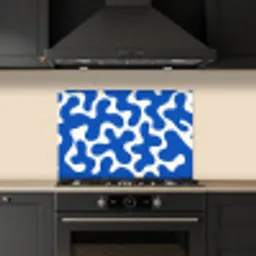 Vormen - Abstract - Blauw - Golven keuken achterwand spatscherm klein -sfeer1