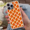 Oranje - Ruitpatroon - Wit Hoesje iPhone 16 Pro Max met koord klein 804 -sfeer3