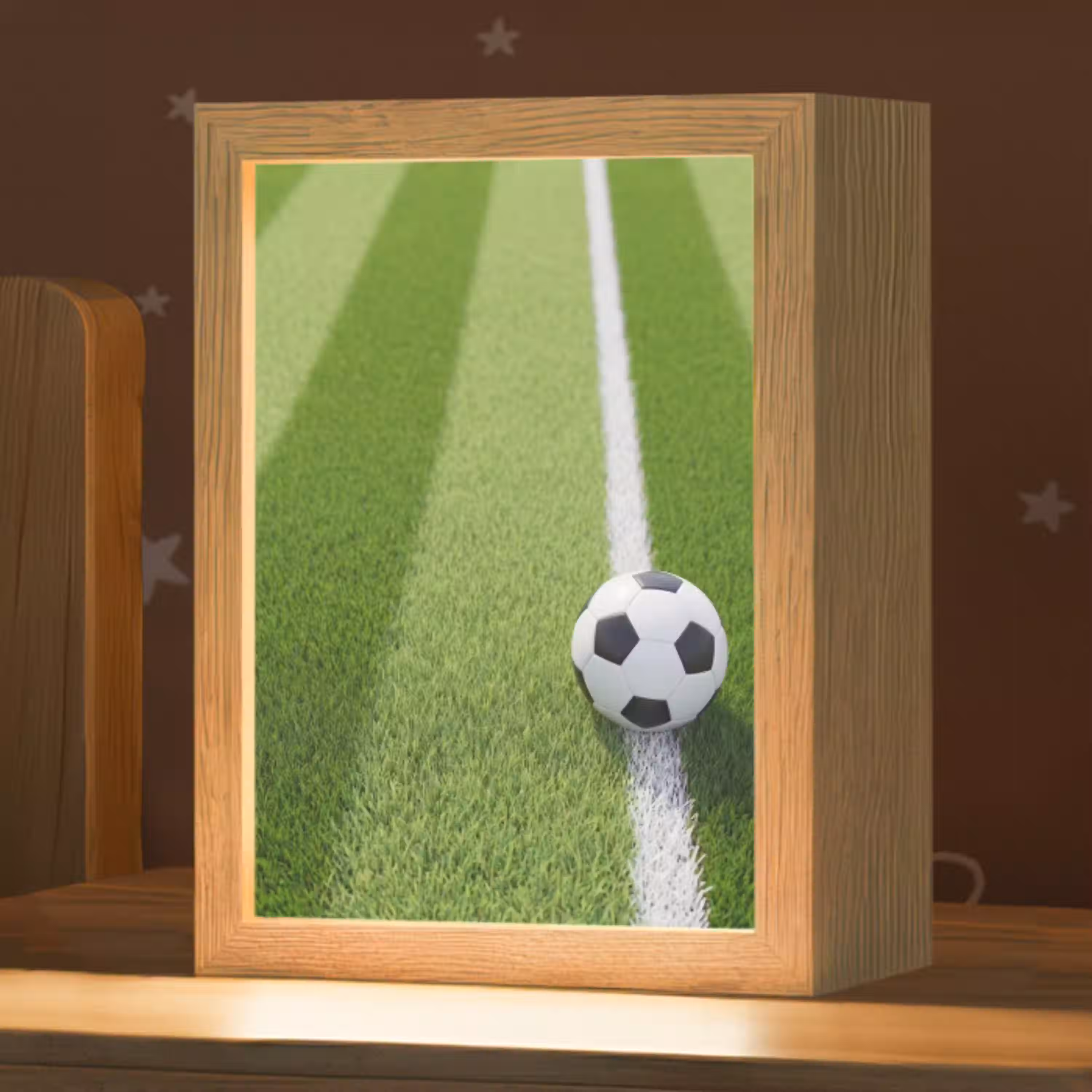 Voetbal - Grasveld - Sport - Groen Light Box met kabel (Kinderlampje) klein -zzz_3d_website