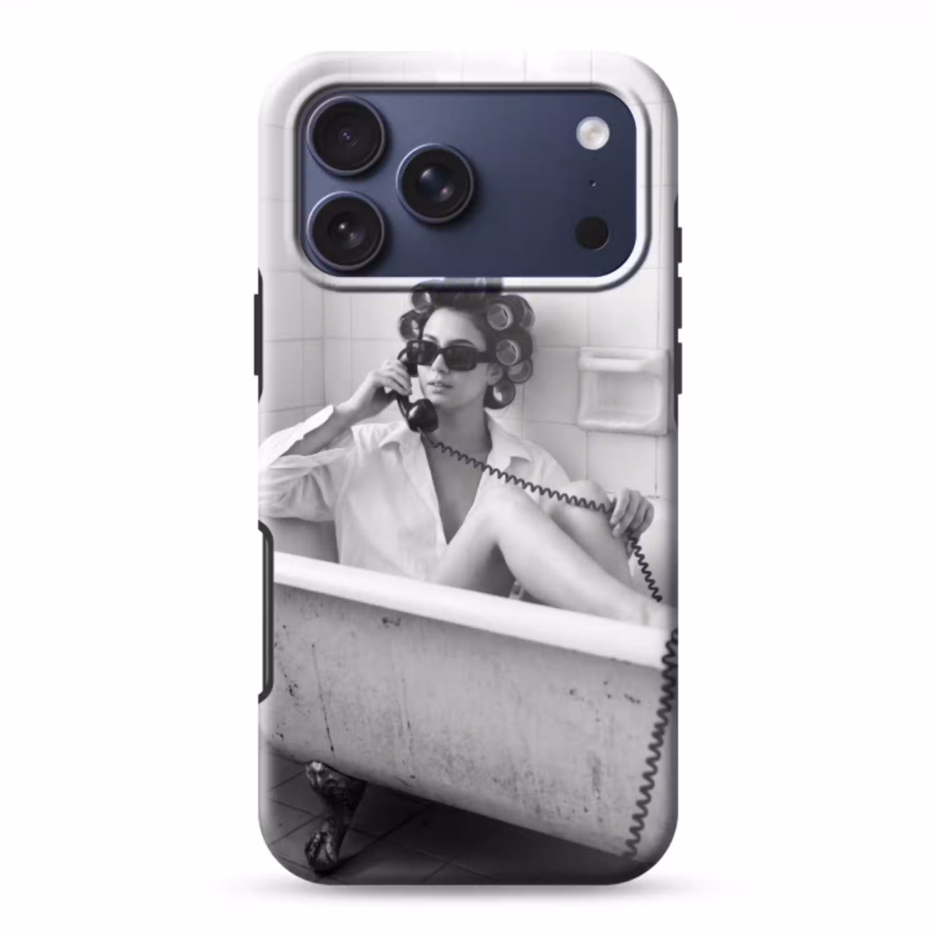 Bad - Vrouw - Zwart - Wit Toughcase MagSafe Apple iPhone 17 Pro Max klein -3d