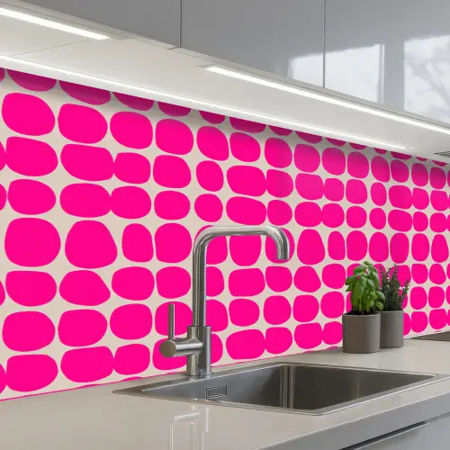Stippen - Patroon - Roze keuken achterwand 2 middel 871 -3d_schuin
