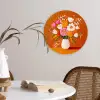 Vaas - Bloemen - Oranje Wandcirkel plexiglas klein -sfeer4