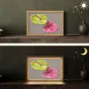 Planten - Anthurium - Groen - Roze Light Box met kabel (Tafellamp) klein -sfeer3