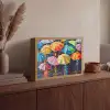 Paraplu's - Schilderij - Kunst - Regenboog Light Box met batterij (Wandlamp) middel -sfeer2