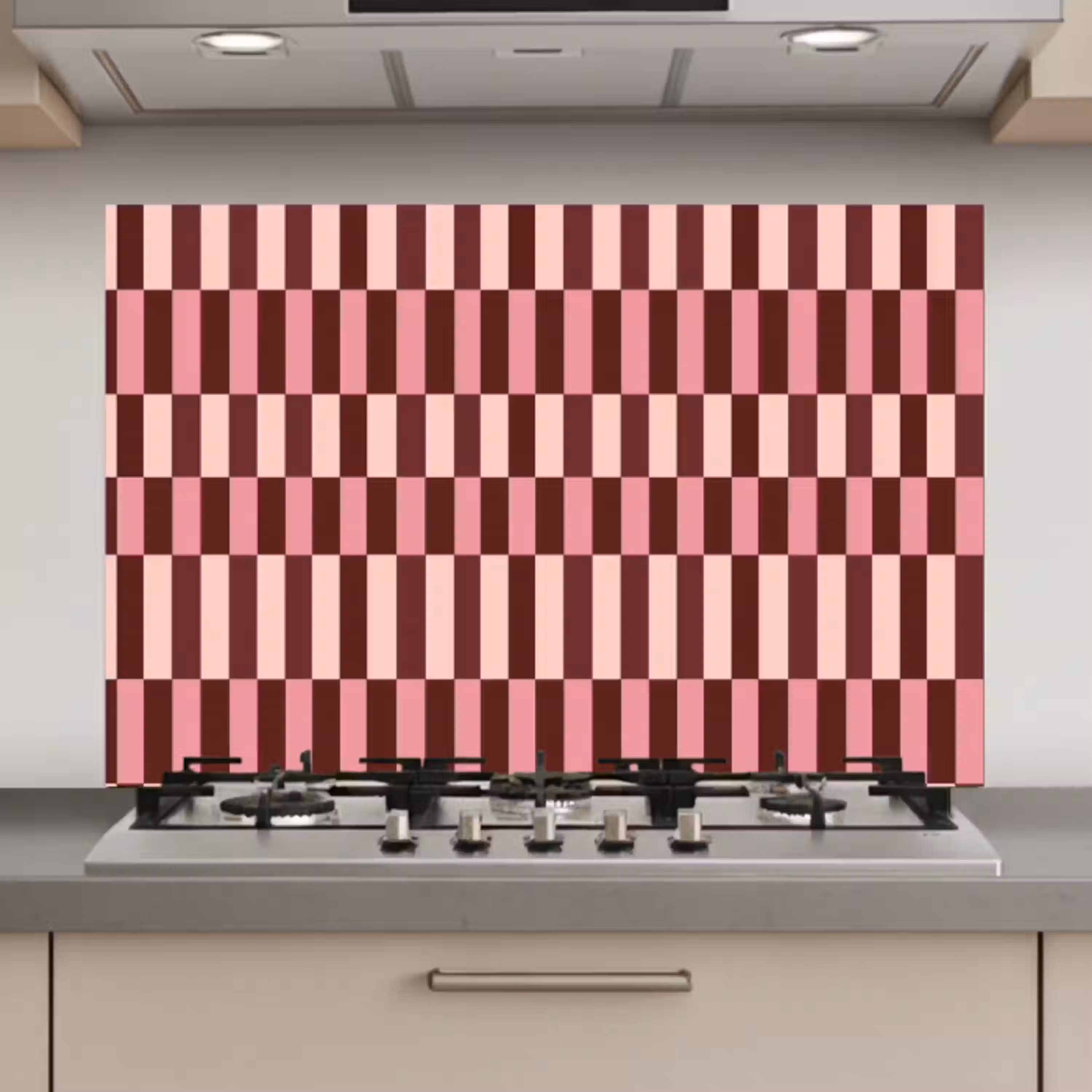 Roze - Rood - Blokjes keuken achterwand spatscherm klein 900 -3d_website