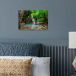 Jungle - Waterval - Planten - Water - Natuur poster papier klein -sfeer2