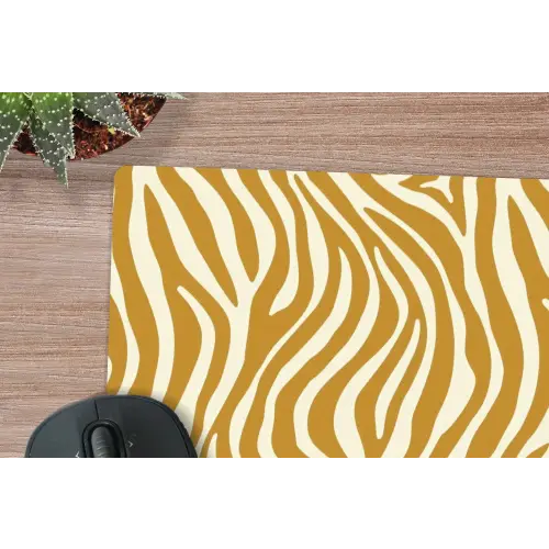 Zebra - Klassiek - Oker - Geel muismat rubber klein 262 -closeup