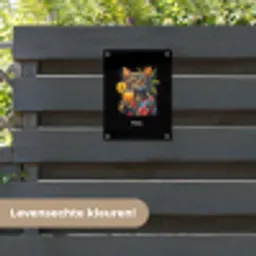 Kat in tropische street art stijl tuinposter los doek klein -sfeer3