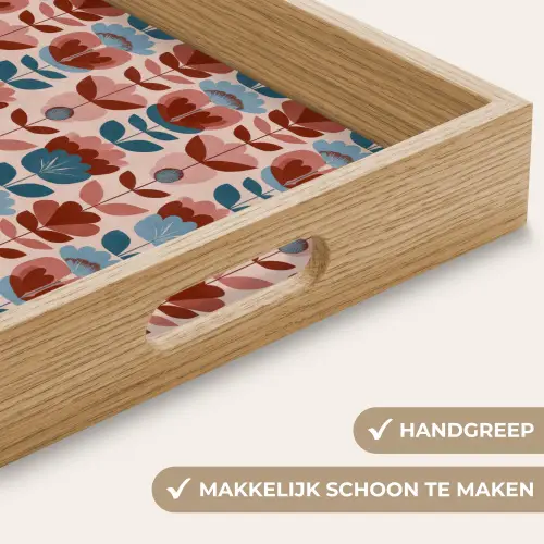 Vintage - Motief - Kleurrijk Dienblad Rechthoek middel 911 -USP_HandgreepNL