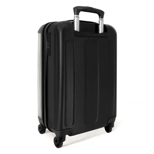 Verfstreepjes in blauwgrijs NBS - Handbagage koffer - Volwassenen Unisex middel -achterkant
