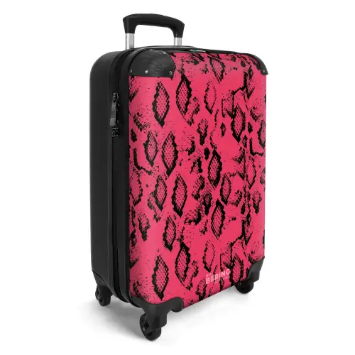 Felroze slangenprint NBS - Handbagage koffer - Volwassenen Unisex middel -productfoto_3d