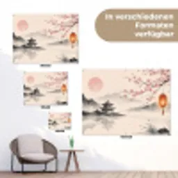 Zon - Japans - Traditioneel tuinposter los doek klein -Xsfeer9_DE