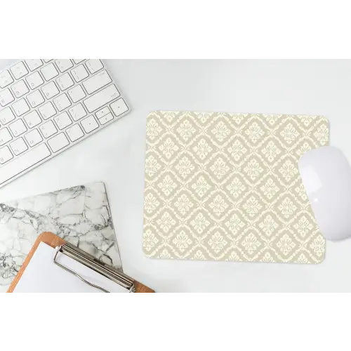 Floraal - Ornament - Beige muismat rubber klein 262 -witbureau