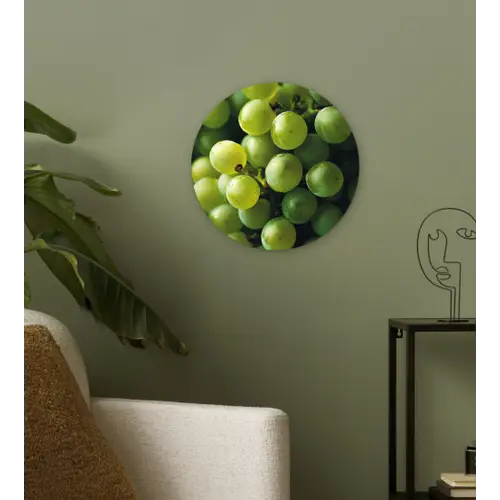 Druiven - Tros - Groen Wandcirkel kunststof plaat 5mm dik klein -sfeer3