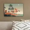 Nachtlandschap - Kamelen - Sterren - zandduinden canvas 2cm klein -sfeer3