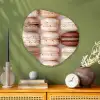 Macarons - Beige - Bruin Wandcirkel Organisch Plexiglas middel -sfeer2
