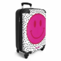 Smiley - Roze - Stippen NBS - Handbagage koffer - Volwassenen Unisex middel -productfoto_3d