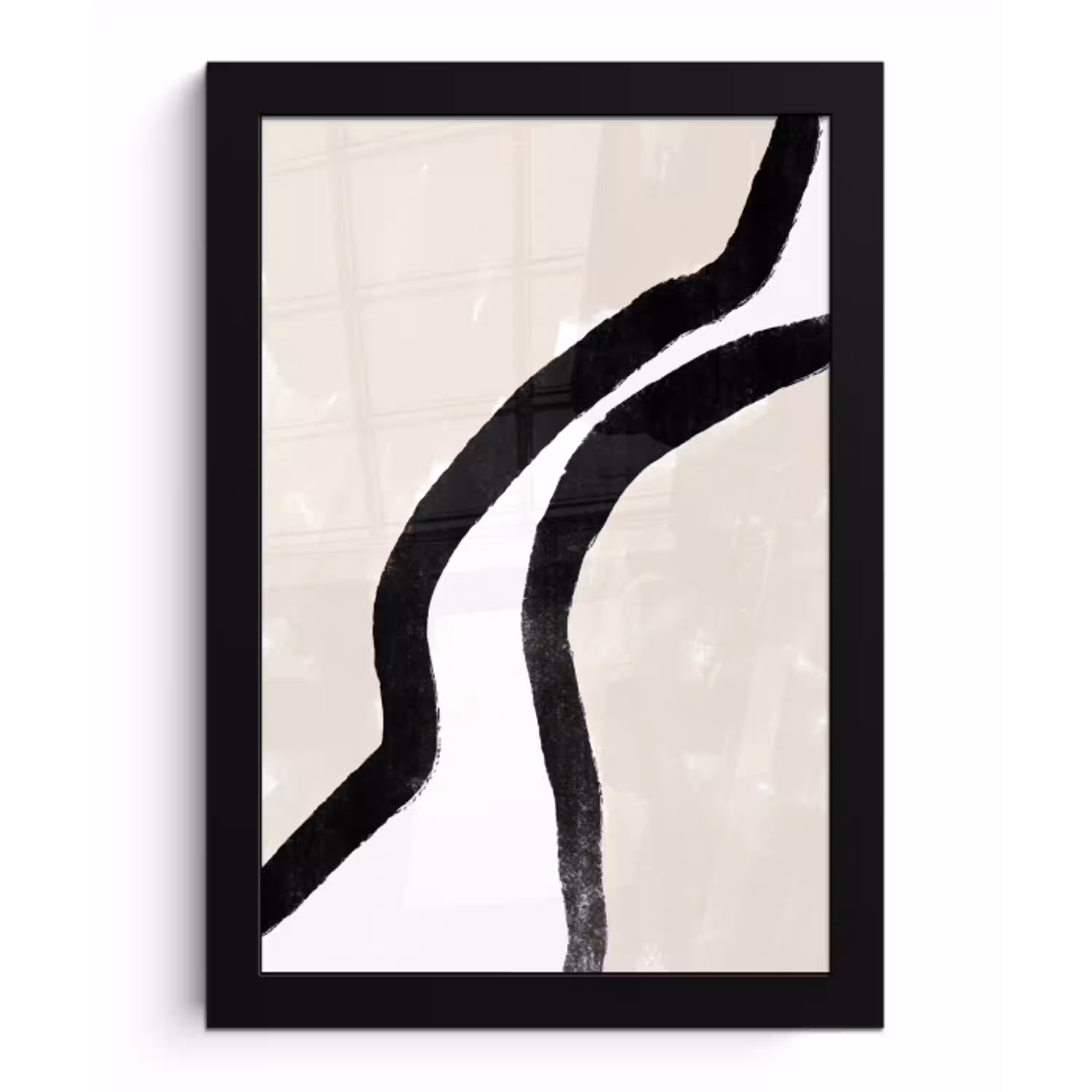 Abstract - Lijn - Design - Pastel fotolijst zwart zonder passe partout klein -3d