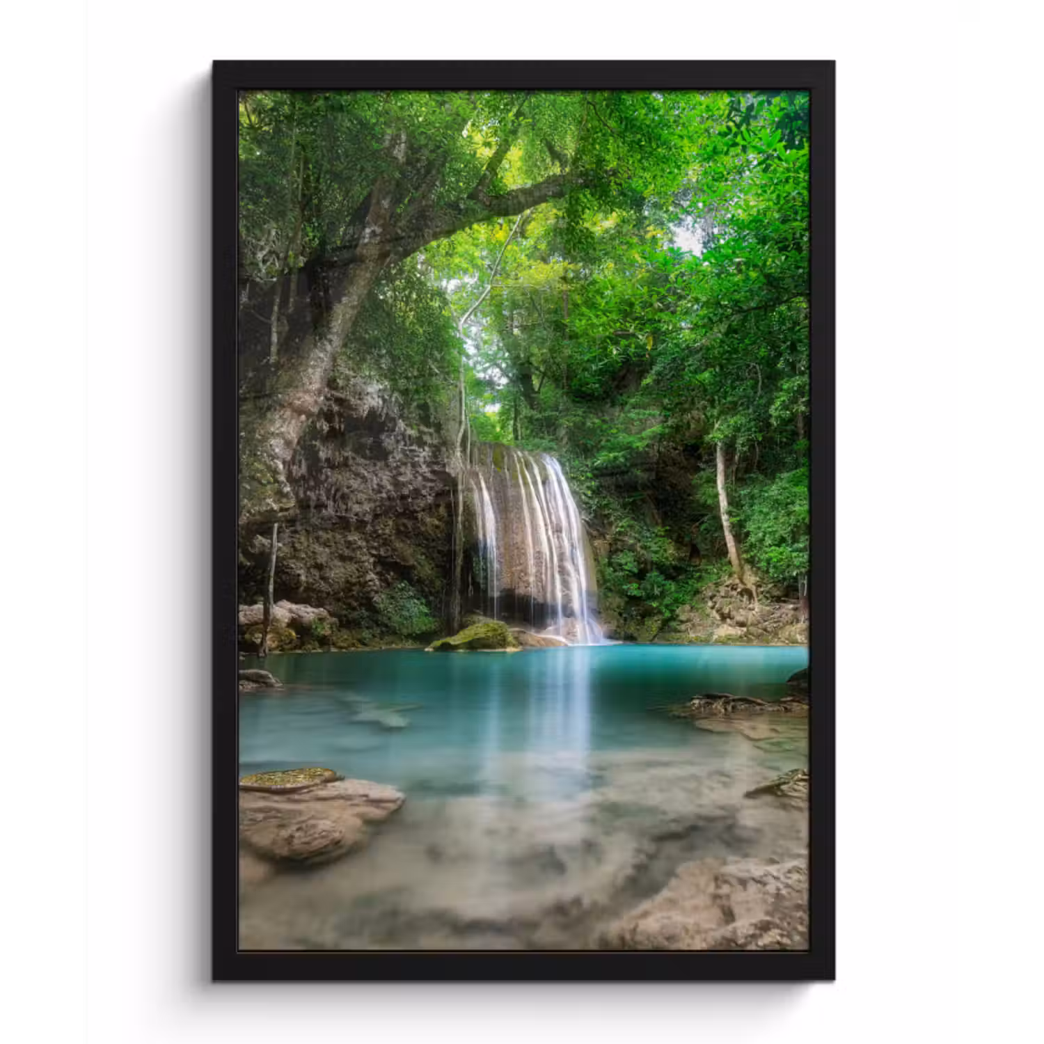 Poster met lijst - Jungle - Waterval - Planten - Water - Natuur