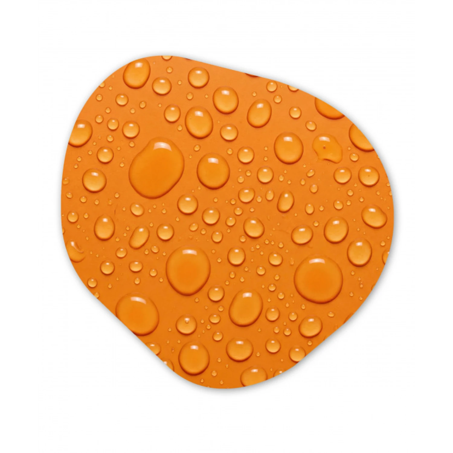 Water - Druppels - Oranje Wandcirkel Organisch Forex 3mm klein -3d